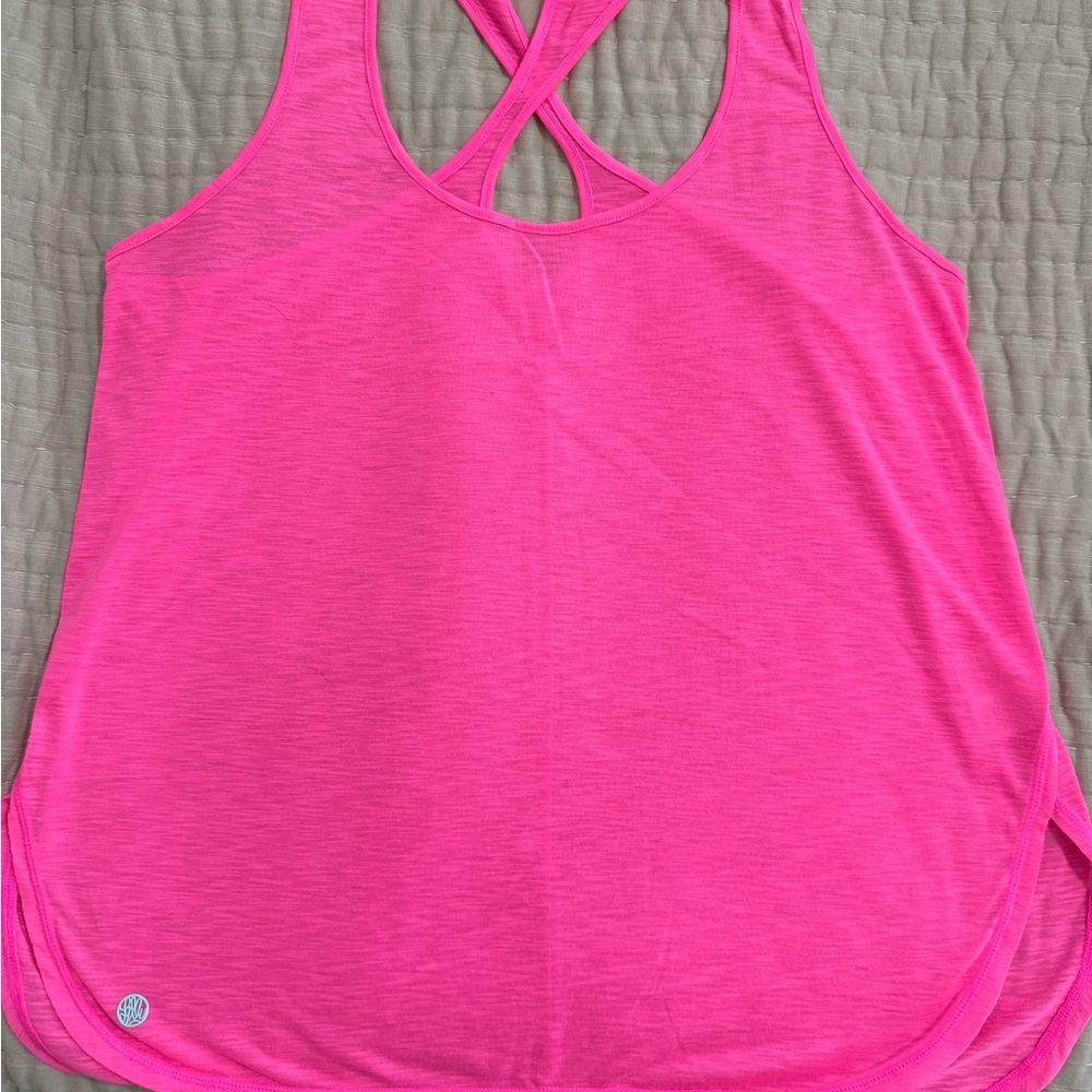 Lilly Pulitzer Hot Pink Crisscross Back Tank Top